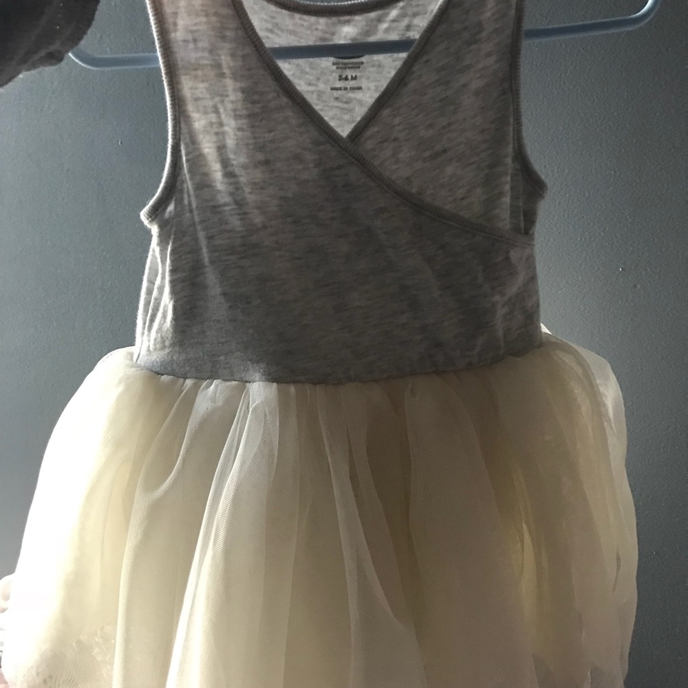 Adorable grey and ivory tutu dress
